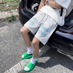 夏男短款字母印花卫裤直筒宽松青少年短裤D135 P28图片