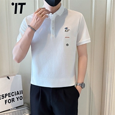 店主风社会小伙男刺绣翻领POLO衫男保罗衫上衣301A-1/PL122/P55，男装Polo衫，星座301A-1