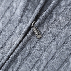 2025百搭时尚简约半高拉链开衫羊绒衫，男装羊绒套衫，忠诺羊绒