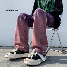 B221美式ins高街小众渐变色吊染直筒牛仔裤LK23024-P60控78，男装牛仔裤，电商B221