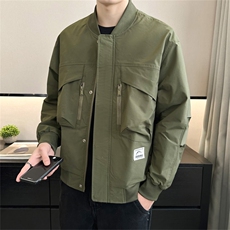 2025春装店主风新款棒球领工装休闲夹克时尚潮流外套58115-P125，男装夹克，电商A413