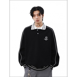 1506/QY2870/P50BOYUE帛跃日系复古条纹棒球服夹克情侣休闲卫衣图片