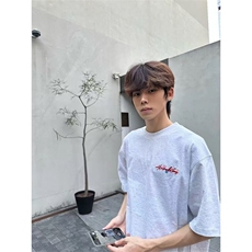 美式复古高街刺绣短袖t恤男夏季新款情侣纯棉半袖上衣体恤TX1033，男装T恤，星座208-5