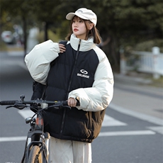 黑色拼接杏袖