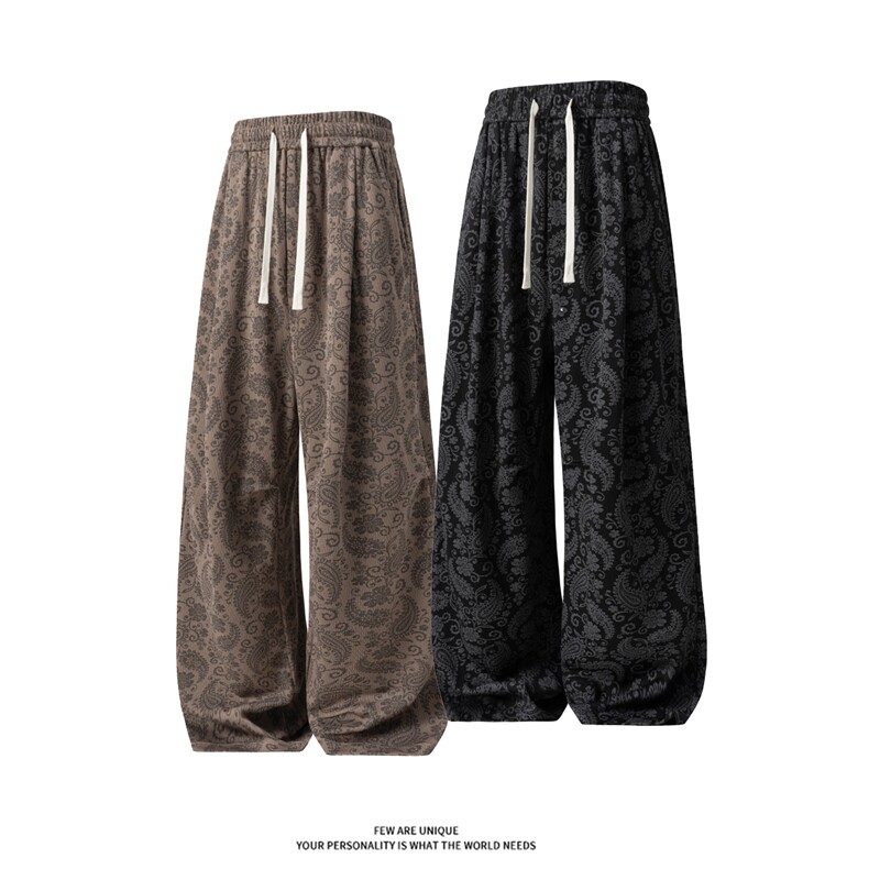 2026春装新款腰果印花宽松百搭休闲裤男士垂感长裤K9960-特P38，男装休闲裤，电商A006