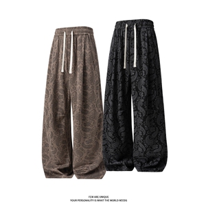 2026春装新款腰果印花宽松百搭休闲裤男士垂感长裤 K9960-特P38，男装休闲裤，电商A006