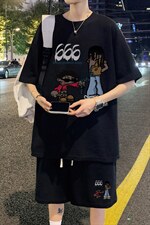 ！重磅推荐！2022潮牌男士华夫格短袖T恤套装一套HTZ09P50，男装T恤，电商B220