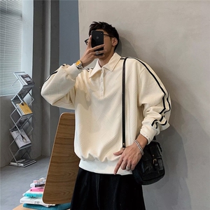 新款翻领卫衣男潮牌长袖polo衫男士休闲上衣PL2372P38图片
