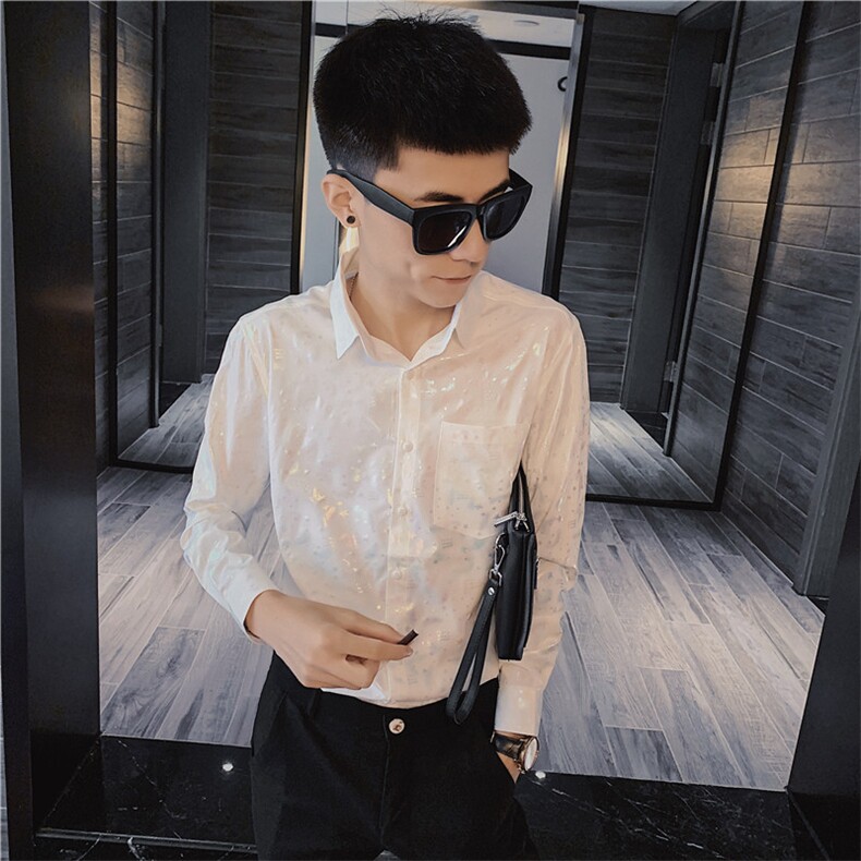 3秋季长袖衬衫社会精神小伙亮色发型师个性男衬衣C301B-CS31,男装衬衫,电商C301B
