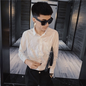 3秋季长袖衬衫社会精神小伙亮色发型师个性男衬衣C301B-CS31图片