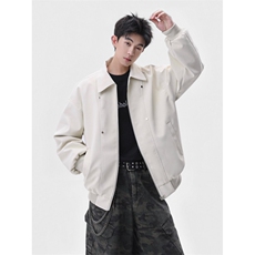 档口美式翻领纹理感PU皮夹克皮衣机车服外套JK508-P70，男装夹克，星座1213