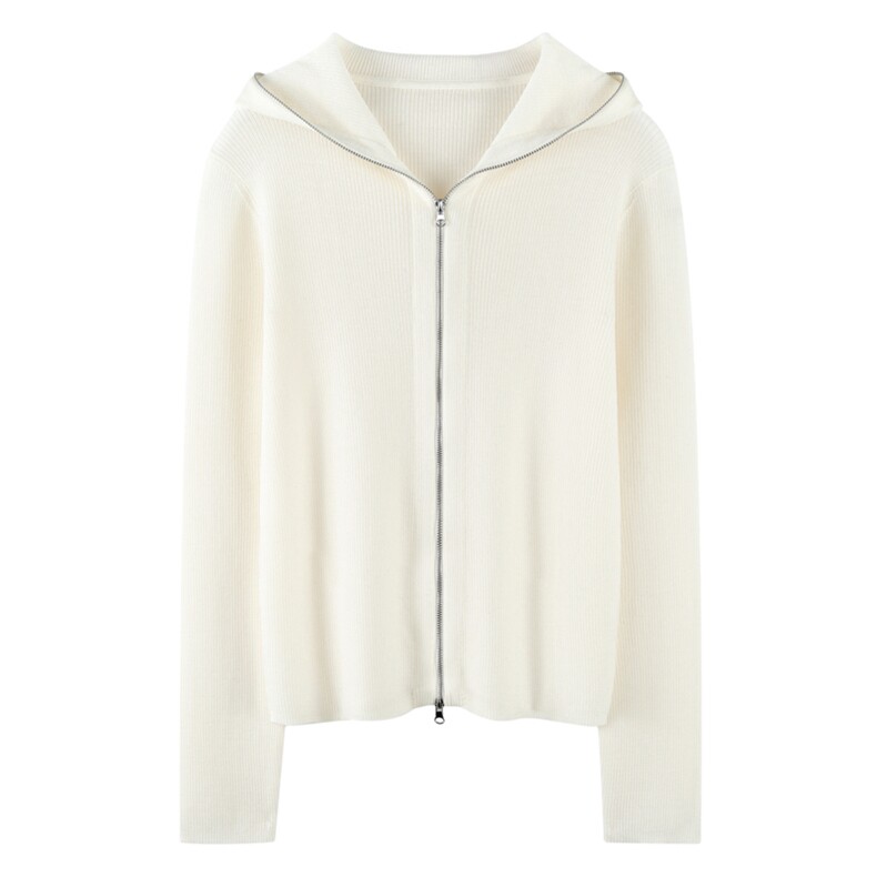 2025舒适百搭秋季新款软糯舒适羊毛拉链帽衫，女装羊毛衫，英皇羊绒