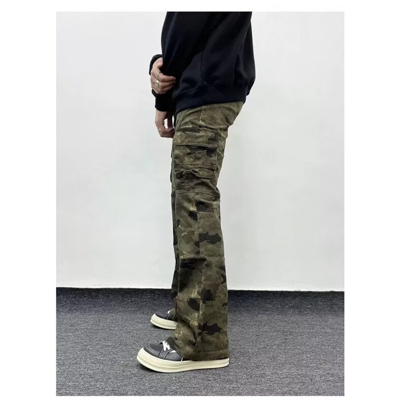 1506/Q7950/P59迷彩伐木工装牛仔裤美式潮牌高街痞帅直筒微喇裤子,男装牛仔裤,星座1506