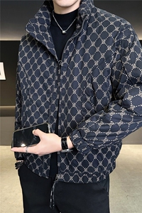 0329-M-2XL-P205标50绒店主风冬立领满印特殊面料棉感羽绒服男图片