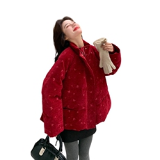 大货(定制面料)丝绒洒金冬季新款加厚羽绒服女A910P310K458，女装羽绒服，2C268