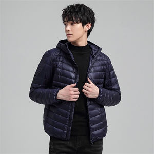 中青年90绒轻薄连帽羽绒服外套男秋冬休闲羽绒轻便外套图片