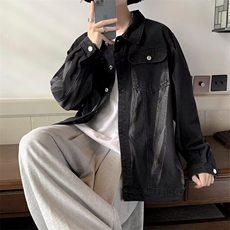 美式复古牛仔外套男ins潮牌高街vintage扎染工装夹克痞帅X327/P68，男装工装外套，星座506