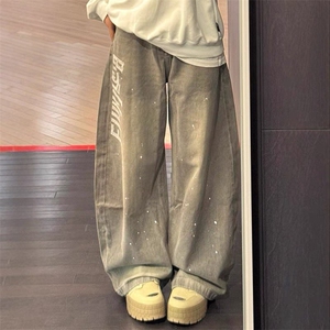 美士泼墨弯刀牛仔裤ZK0348-P55图片