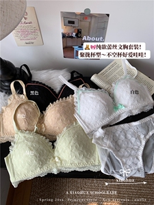 内衣女胸聚拢提花蕾丝胸罩内裤上托收副乳防下垂文胸套装图片