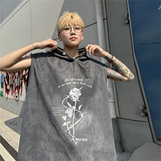 麂皮绒连帽背心坎肩男T恤美式港风JLB420-P30控48，男装背心/马甲，电商B370
