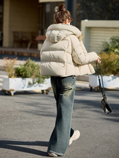 水衣源2685款短款连帽泡芙羽绒服女加厚保暖外套，女装羽绒服，水衣源