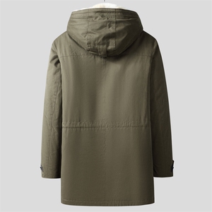 X17029冬季新郊狼毛男士皮毛一体皮草派克服连帽工装厚外套P1480