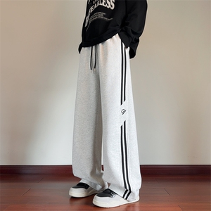 秋季新款刺绣休闲裤男宽松二条杠卫裤情侣长裤 K7707-特P45 控78图片