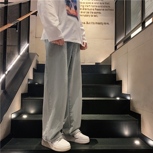 k1009-p55-控78 M-5XL 拉链拼色黄泥在高阶宽松大码牛仔裤cityboy图片