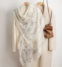 2025年秋季时尚百搭通勤简约休闲围巾，围巾，清联羊绒