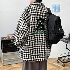 冬款港风开衫夹克加绒加厚潮牌格子衬衫外套男士8128-P110控价138，男装衬衫，电商A441-1