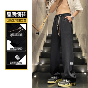黑色牛仔裤直筒宽松青少年2024新款阔腿裤子 K938特批-32图片