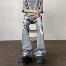 美式高街ins小众破洞牛仔裤货号K755P6578，男装牛仔裤，电商A063