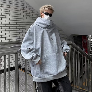 高领卫衣秋冬男重磅连帽外套小众美式复古高街套头Y868-P48 绒55图片