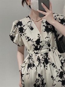 质大花长裙图片