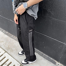 条纹裤子男夏季薄款速干工装裤直筒运动休闲长裤，男装工装外套，星座410-7