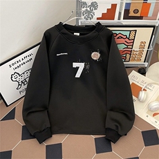 HY055-P45美式复古做旧球衣风t恤长袖衫男vintage插肩袖卫衣外套，男装T恤，电商C233