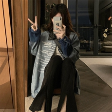 复古印花拼接牛仔外套女春秋2025新款设计侣宽松夹克上衣C748-88，男装夹克，星座911-2(原星座613-2）