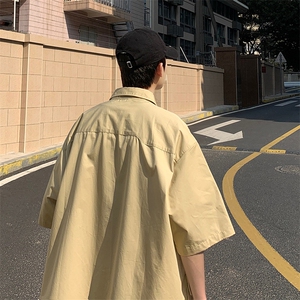 CS4002-P55 夏季新款工装质感短袖衬衫男士工装衬衣韩版时尚 控78图片