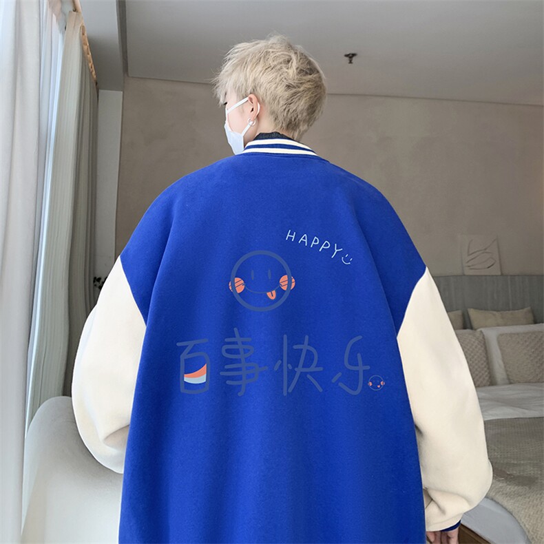 摇粒绒棒球服男大码开衫卫衣男夹克BF86183-P65,男装夹克,电商A040