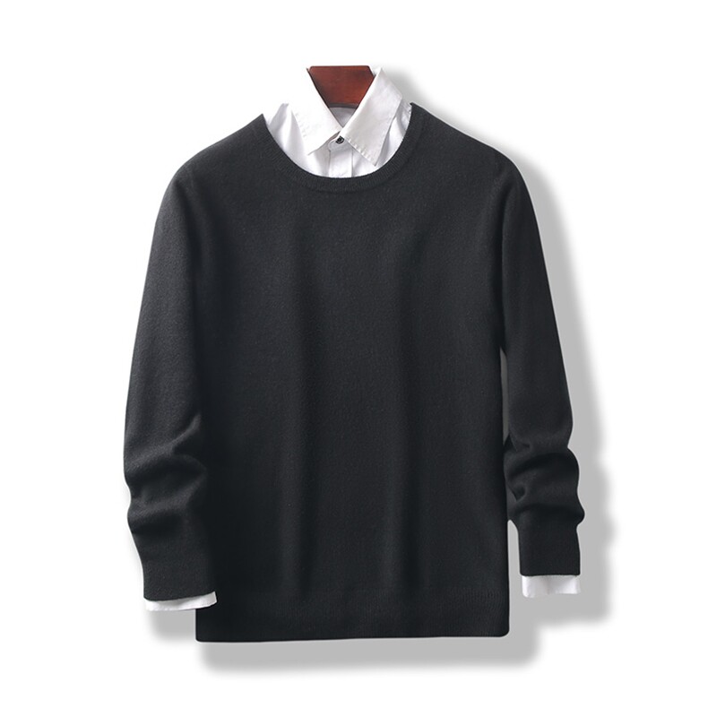 时尚百搭男士羊绒开衫简约圆领保暖针织衫高品质商务休闲毛衣，男装羊绒开衫，吉高羊绒