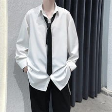 新款气质垂感纯色长袖衬衫男韩版网红痞帅潮流衬衣A071-C06-P38，男装衬衫，电商A071