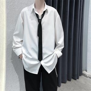 新款气质垂感纯色长袖衬衫男韩版网红痞帅潮流衬衣 A071-C06-P38图片