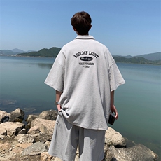 TZ08-P40美式宽松型刺绣短袖套装，男装休闲套装，星座1501-1