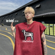 麂皮绒背心坎肩男T恤美式港风潮JB450-特P19控38，男装背心/马甲，电商B370