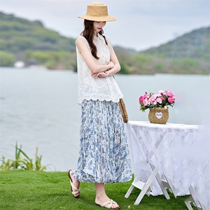 2026年夏季刺绣棉麻小衫印花裙套装图片