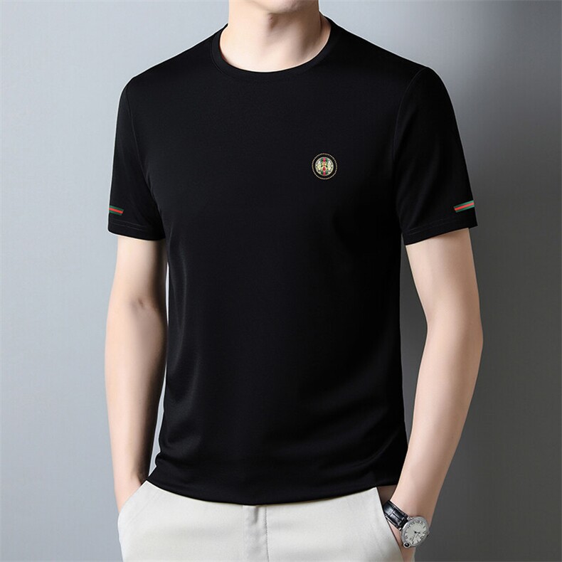 HP8134夏季新款男士T恤衫简约印花男士短袖圆领通勤男装，男装T恤，电商B360