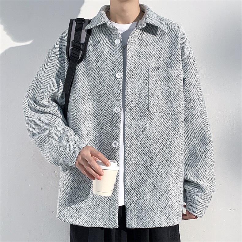 特批P60无差价秋款小香风翻领夹克男潮流宽松大码港风外套J2655，男装夹克，电商A001-1