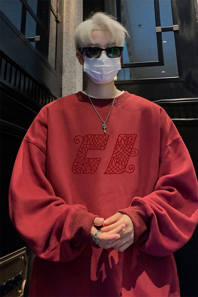 ！圆领卫衣男装港风长袖T恤男外套男WY262-特P23,男装T恤,电商B367