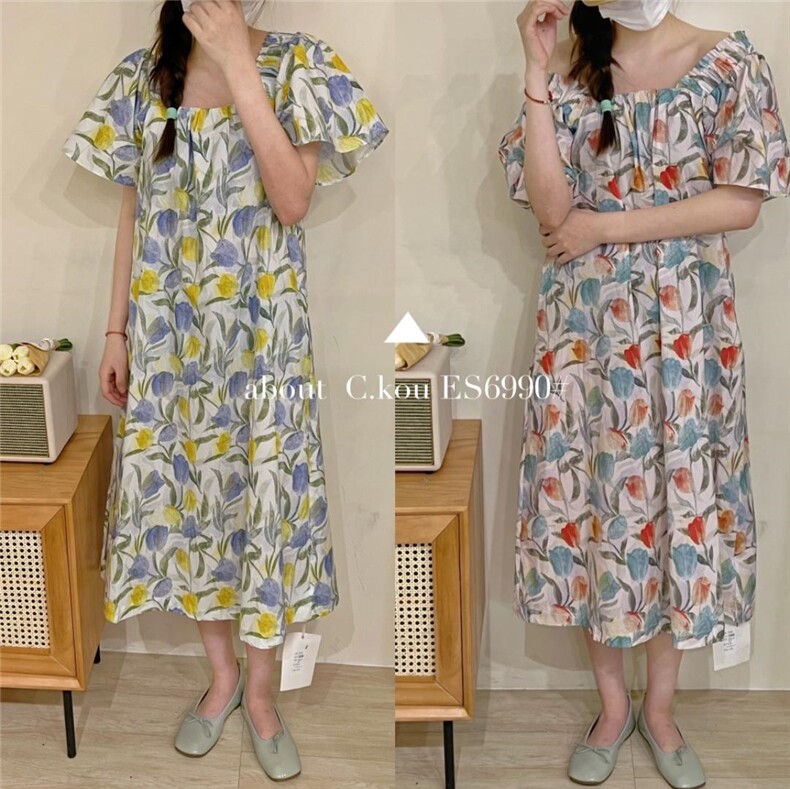 补单花色连衣裙出行，女装连衣裙，唇蔻