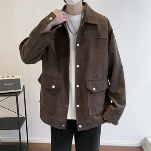 灯芯绒外套男款春秋季新款美式潮衣服工装夹克休闲上衣 jk555-P70图片